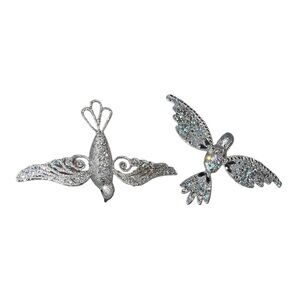 New Silver Bird Ornaments Set